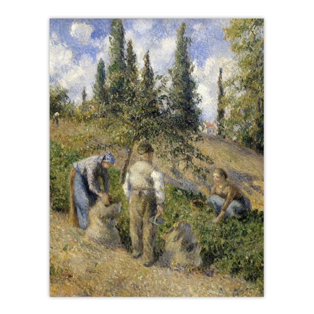 Pontoise Harvest Oil Painting Pissarro Huge Wall Art Print 18X24 In