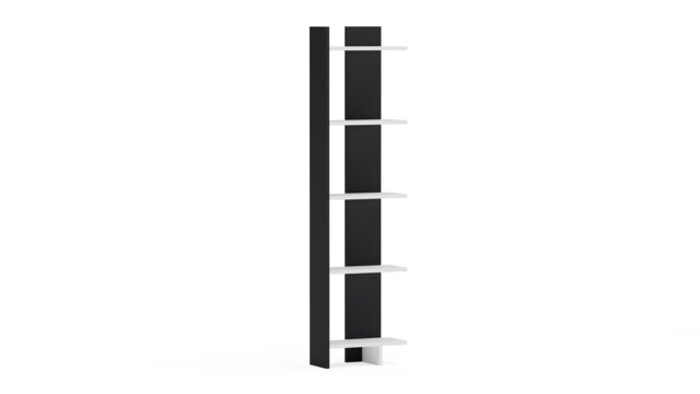 Decorotika Alice 5-tier Corner Bookcase Bookshelf Display Stand - 45 cm W x 19.6 cm D x 170 cm H