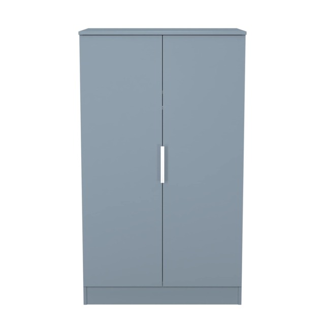 Dover 2 Door Midi Wardrobe in Denim Blue (Ready Assembled) Blue Denim Blue