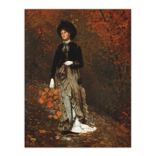 "Autumn Woman Portrait Winslow Homer Wall Art Poster Print 12X16"""