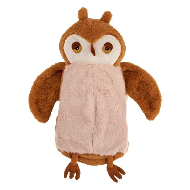 K Collection Owl 3D 750ml Hot Water Bottle And Cover Brown Brown/Beige One Size 1