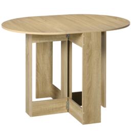 HOMCOM Folding Dining Table, Space-saving Drop Leaf Table for Small Space, Kitchen, Dining Room, Oak