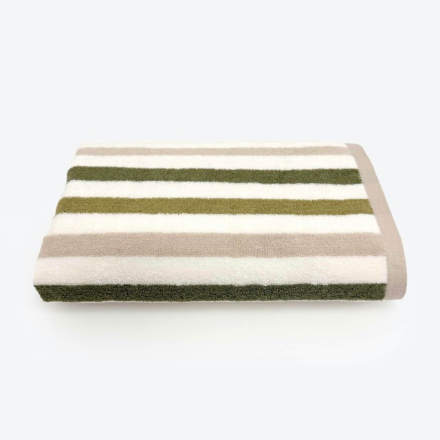 Cali Striped Bath Sheet, Extra Large Bath Towel 100% Cotton - Green