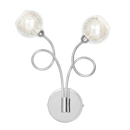 BHS Cooper 2 Light Wall Light, Silver