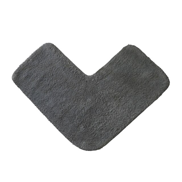 Corner Shower Mat 100% Cotton - Charcoal Grey