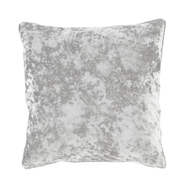 Catherine Lansfield Crushed Velvet Cushion Silver Silver Grey 55x55cm