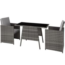Garden Furniture Set Lausanne - 2 chairs, 1 table, bistro set, weather resistant Grey grey 52,50 x 56 x 88 cm 1