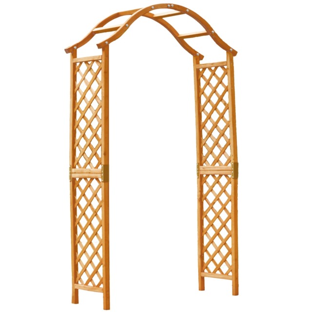 Gr8 Garden Arch Wooden Pergola Feature Trellis Rose Climbing Plant Archway Tan Frame