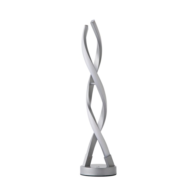 ValueLights Infinity Silver Double Twist Integrated LED Table Lamp Silver