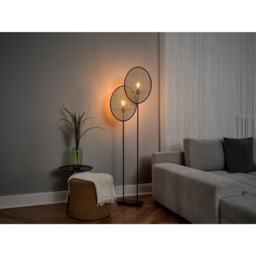 Osram Decor Rattan Dandelion Floor Lamp 2 x E27 Brown Natural Standing Light