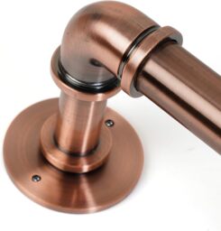 Lister Cartwright 25mm Antique Copper Industrial Pipe Extendable Curtain Pole Heavy Duty Metal Curtain Rod(70-120 cm)