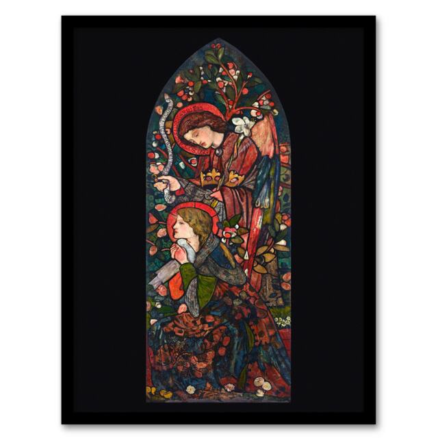 Edward Burne Jones Framed Wall Art The Annunciation Stained Glass Home Décor