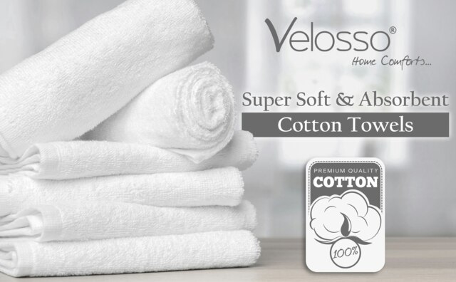 Cotton Plush velour 450gsm Super Absorbent Towels - White White Bath towel