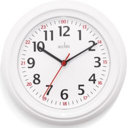 Acctim Wexham Wall Clock Quartz 12 / 24 Hour Dial White 22cm