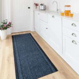 kukoon 3ft - 39ft Long Blue Hallway Runner Rug Stair Carpet Mat 60cm x 1006cm