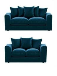 PLUSH VELVET ROYAL BLUE 3+2 SEATER SOFA SET SUITE