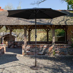 Samuel Alexander 2.7m Havana Garden Patio Parasol with Crank Handle in Black Black Black