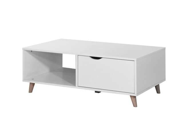 Pulford Scandi Coffee Table 2 Drawers White Living Room Storage Furniture