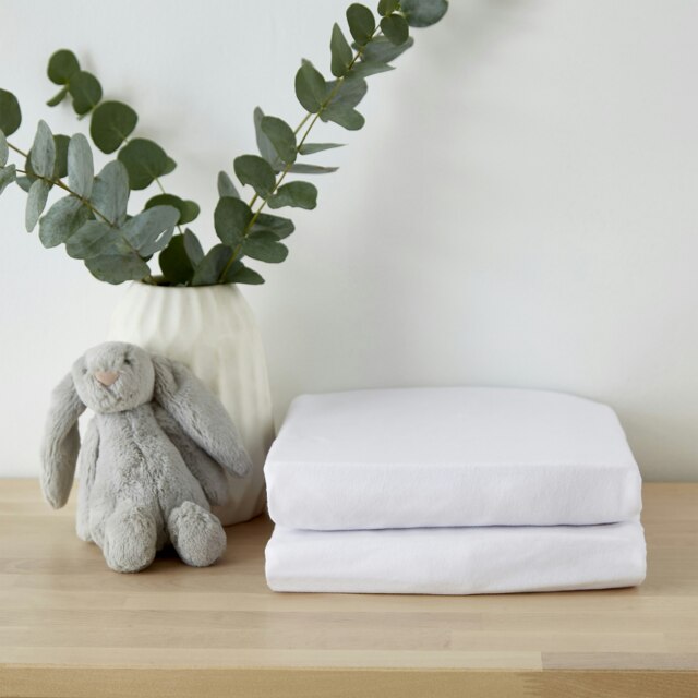 Martex Baby Fitted Sheet Twin Pack - Pram White One Size