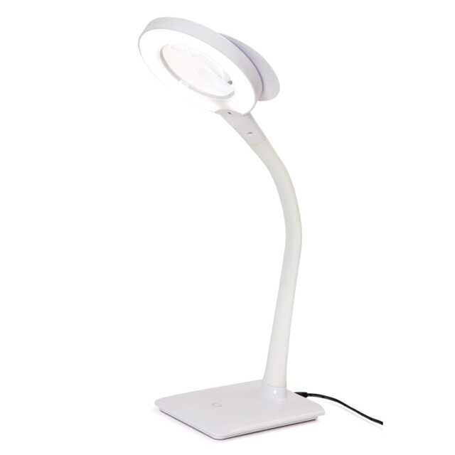 PURElite LED Desk Magnifying Light - Flexible LED Table & Desk Lamp, Mains Operated with 4 Brightness Settings for Reading & Crafts