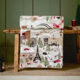 Furn Joy To All Printed Fleece Throw