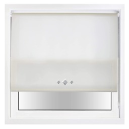 FURNISHED Daylight Trimmable Roller Blinds with Triple Diamond Eyelets and Metal Fittings Cream Cream (W) 60cm x (L) 210cm