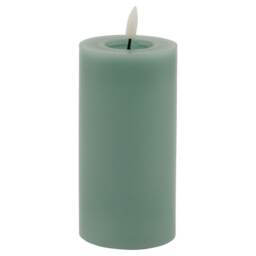 Luxe Collection Melt Effect LED Candle - Wax - L8 x W8 x H15 cm - Sage Green Green