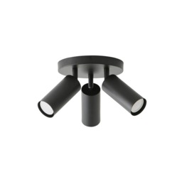 ValueLights Taylor Black Tube 3 Way Adjustable Ceiling Spotlight Black