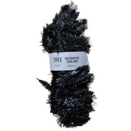 6ft (1.8m) Premier PVC Plain Black Tipped Artificial Christmas Halloween Garland