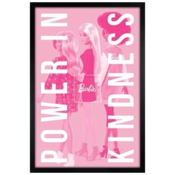 Black Wooden Framed Barbie Power In Kindness Maxi Poster Multi