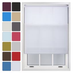 FURNISHED Daylight Sheer Roller Window Blinds Made to Measure White White (W) 120cm x (L) 210cm