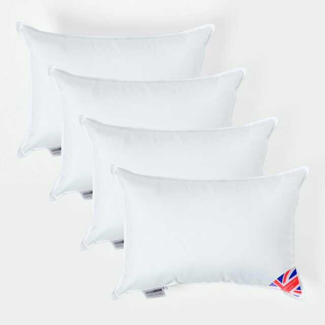 "Homescapes Luxury Super Microfibre Cushion Pad Insert Inner 40 x 30 cm (16 x 12 inches) - Pack of 4 White 40 x 30 cm (16 x 12"")"