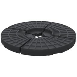 Outsunny 4PC Umbrella Base Sun Parasol Stand Holder Weight Sand Water Filled Black Black 48 x 48 x 8 cm