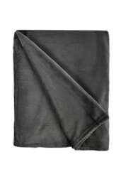 "Plush Collection Flannel Fleece Super Soft Throw in Charcoal (50"" x 60"")"