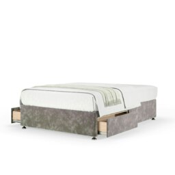 Neptune Spring Silver Chenille 2 Drawer Divan Set King Size