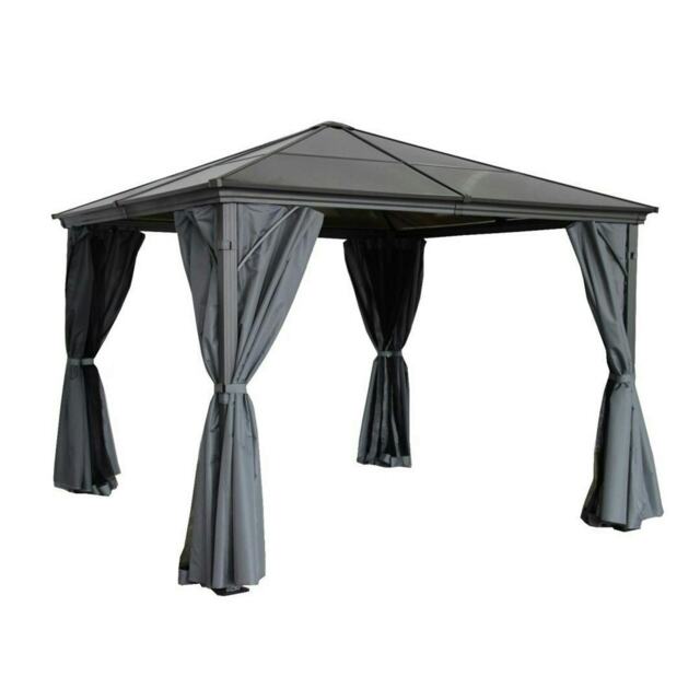 Lugano Polycarbonate Gazebo - H265 x W300 x L300 cm - Grey