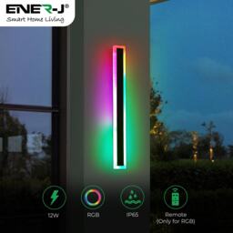 Ener J Outdoor LED Modern Wall Light RGB 60cm Matte Black 12W 240V