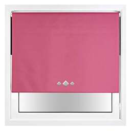 Blackout Roller Blind Diamond Eyelet Metal Fittings Pink Fuchsia