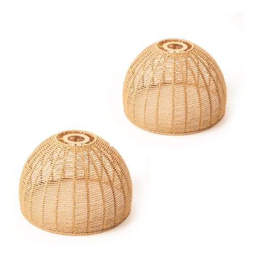 Wicker Ceiling Light Shade Pendant 29cm Brown 2 - Wicker 2 Pack 2