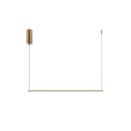 Halo Modern 80cm Bar Pendant Ceiling Light Brass 500lm White Shade
