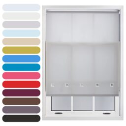 FURNISHED Roller Blinds Daylight Square Eyelet Light Filtering Easy Fit Trimmable Window Shade Grey Grey