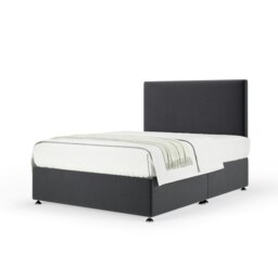 Majestic 1000 Pocket Sprung Graphite Plush Velvet Divan Set And Valencia Headboard King Size