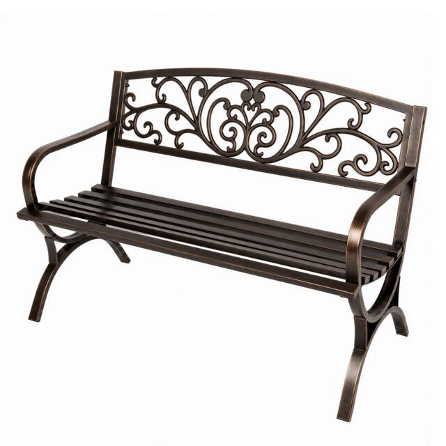 Levede Garden Bench,Butterfly Cast Iron Outdoor Bench,300kg Metal,Bronze