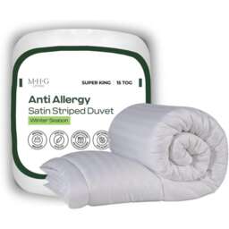 MHG Living 15 Tog Winter Striped Duvet Anti-Allergy Hypoallergenic Hollowfibre Quilt-Super King