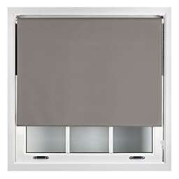 Blackout Roller Blind 110cm Wide x 165cm Long Metal Fittings Grey Dark Grey