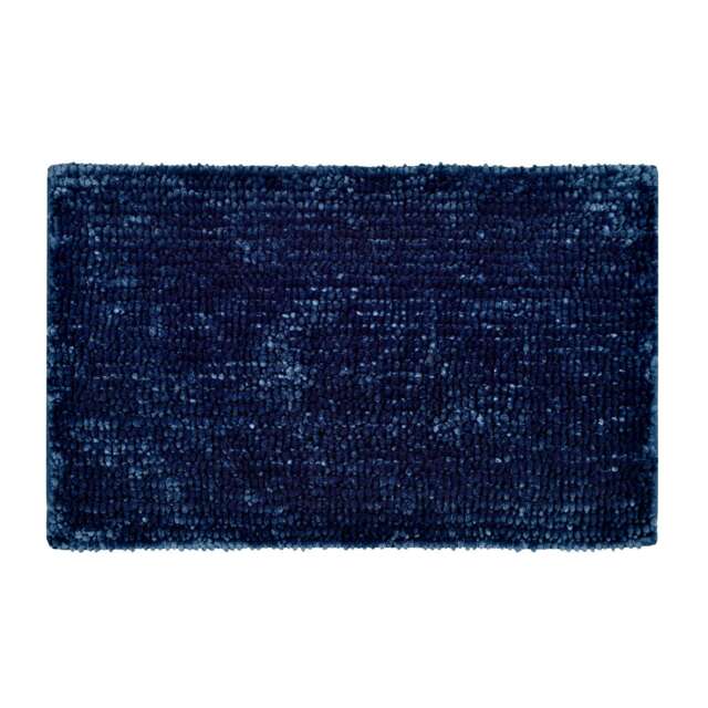 Velvet Chenille Bobble Bath Mat - Navy