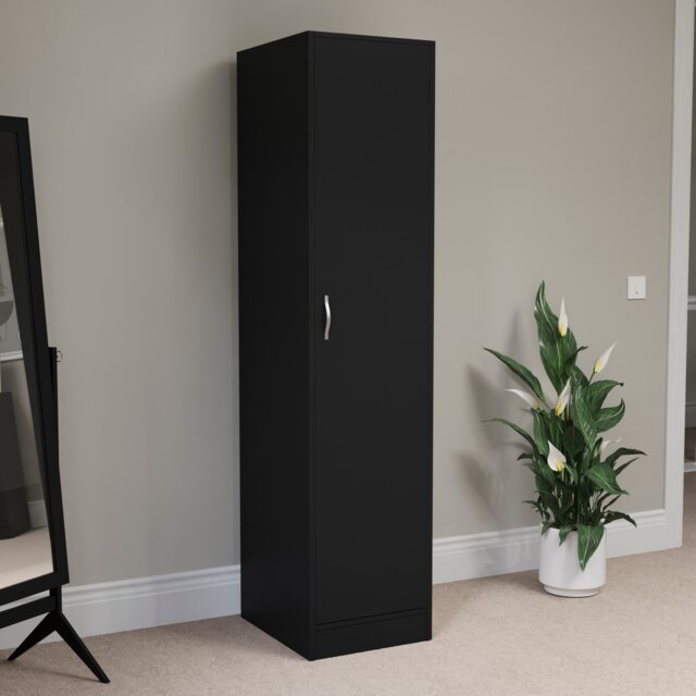 Vida Designs Riano 1 Door Wardrobe With Shelf & Clothes Rail, Black