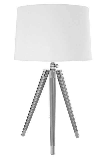 Electrum Tripod Table Lamp With Cream Linen Shade