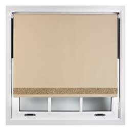 FURNISHED Thermal Blackout Roller Blinds with Glitter Edge - (W)165cm x (L)165cm Brown Cappuccino (W) 165cm x (L) 165cm