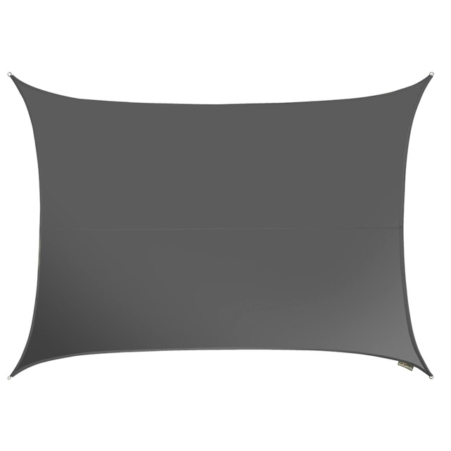 6m x 5m Rectangle Waterproof Charcoal Sun Shade Sail